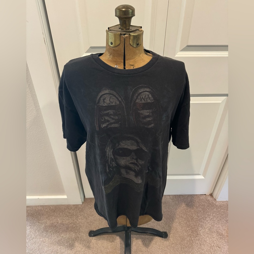Vintage look Kurt Cobain Nirvana tee. Faded black t-shirt. Fits like M/L.